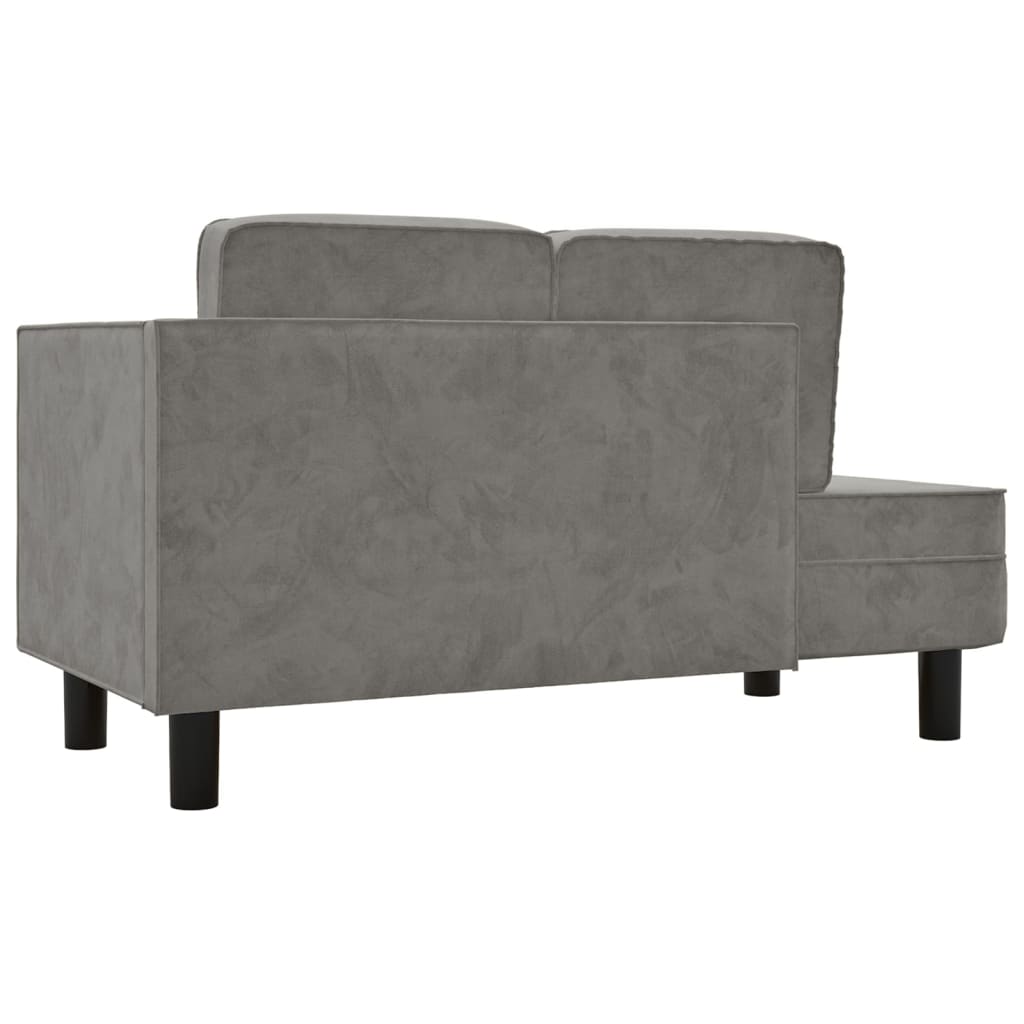 Chaise longue met kussens en bolster fluweel lichtgrijs is nu te koop bij PeponiXL, paradijselijk wonen!