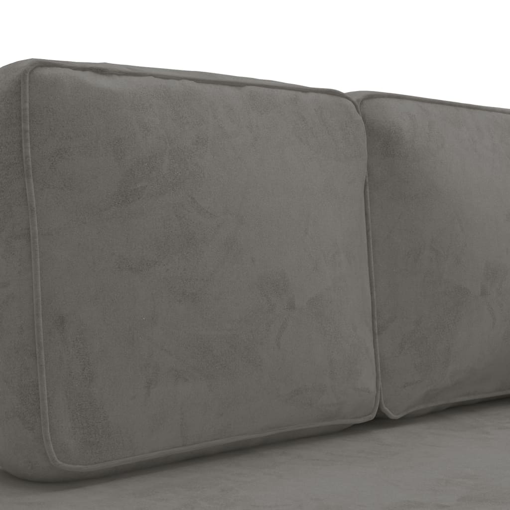 Chaise longue met kussens en bolster fluweel lichtgrijs is nu te koop bij PeponiXL, paradijselijk wonen!