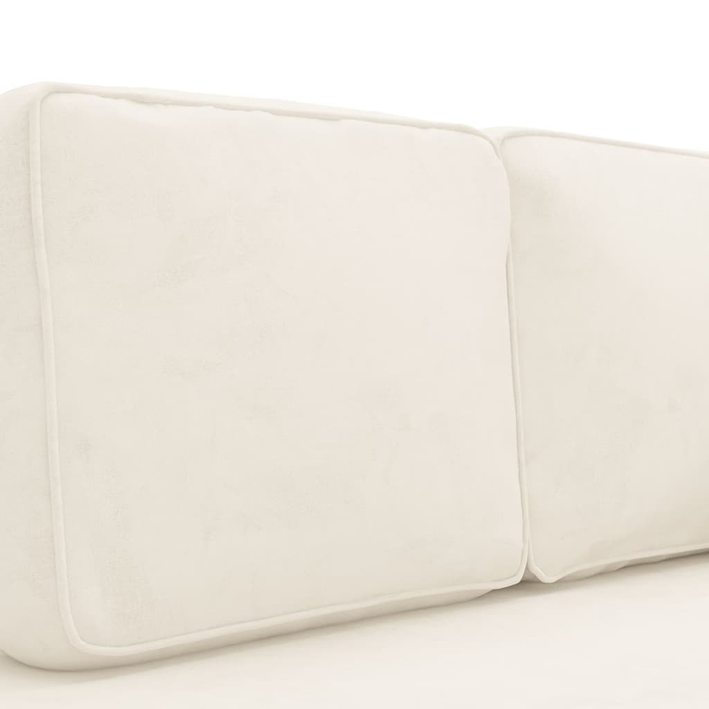 Chaise longue met kussens en bolster fluweel crèmekleurig is nu te koop bij PeponiXL, paradijselijk wonen!
