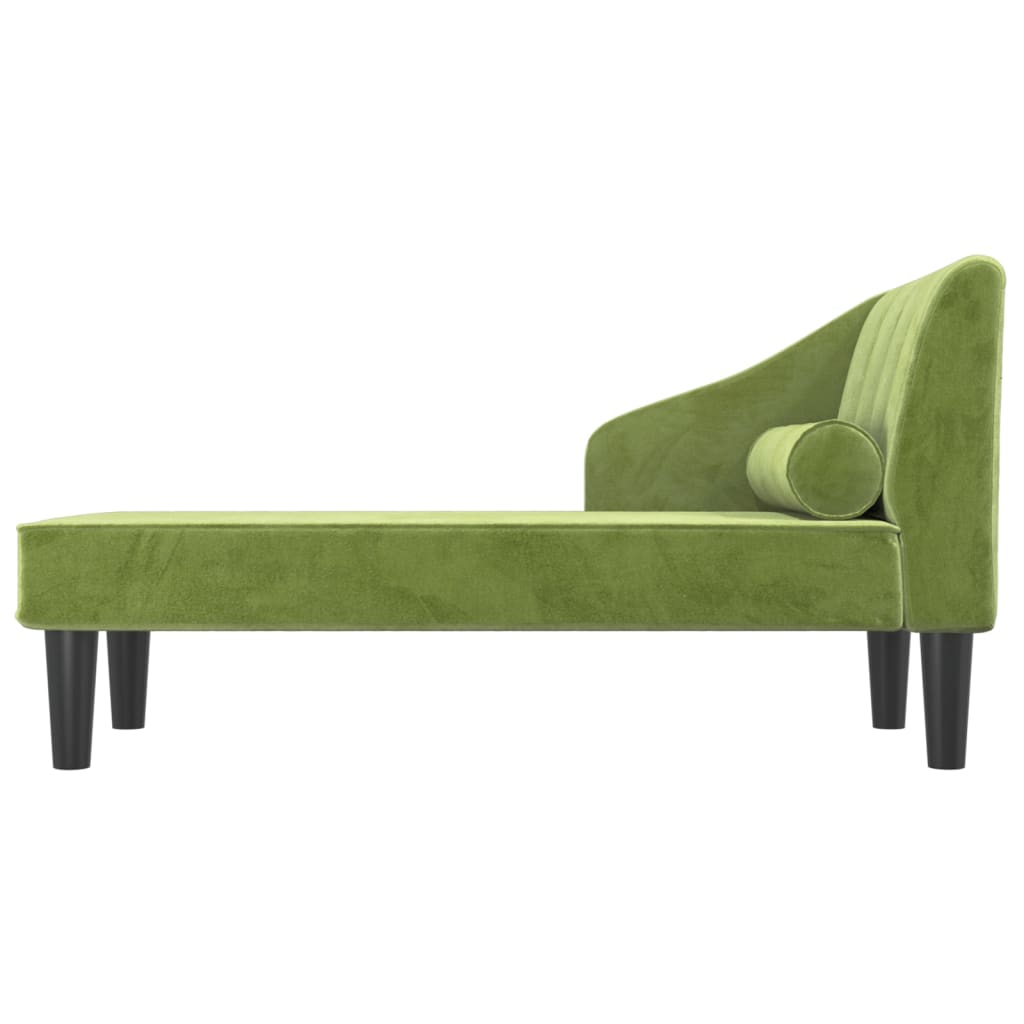 Chaise longue met bolster fluweel lichtgroen is nu te koop bij PeponiXL, paradijselijk wonen!