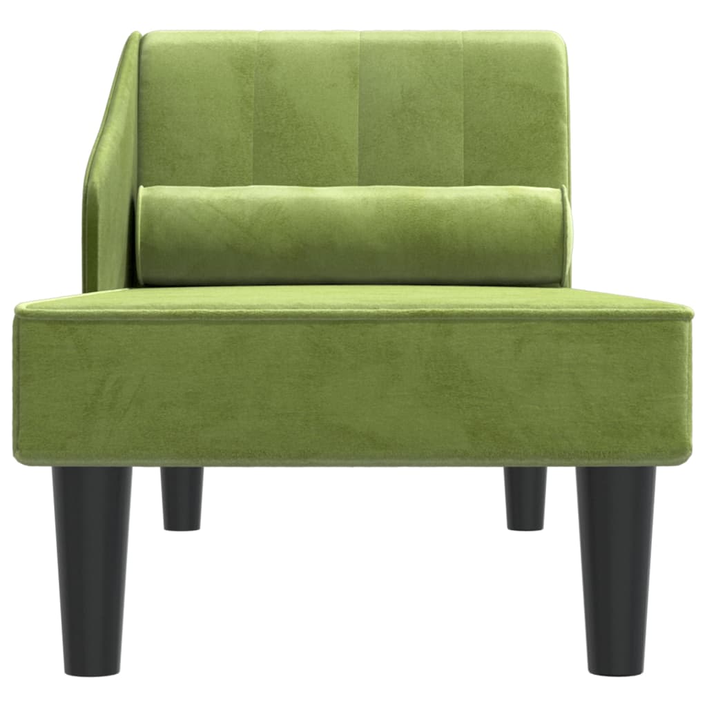 Chaise longue met bolster fluweel lichtgroen is nu te koop bij PeponiXL, paradijselijk wonen!