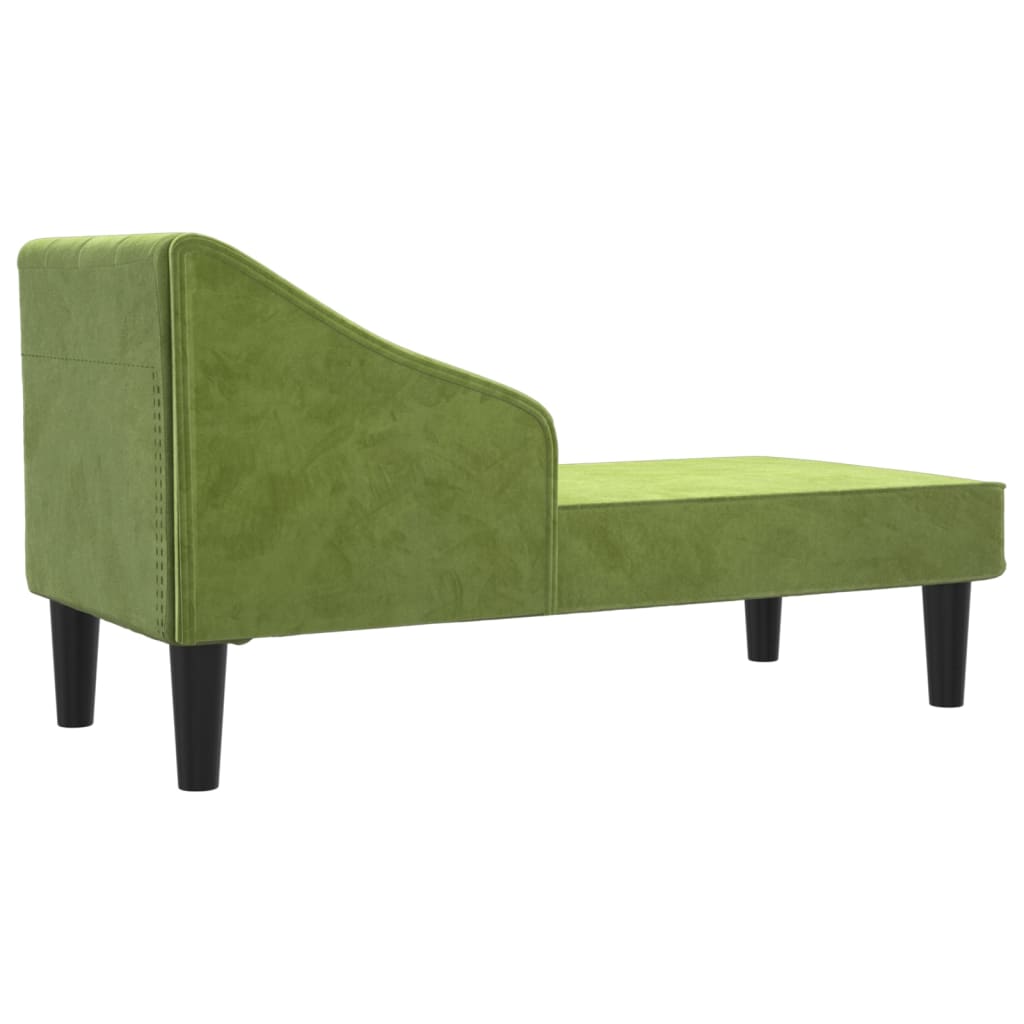 Chaise longue met bolster fluweel lichtgroen is nu te koop bij PeponiXL, paradijselijk wonen!