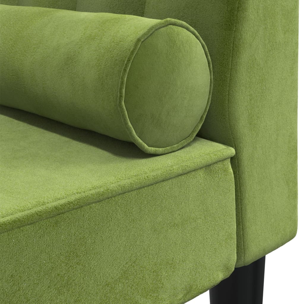 Chaise longue met bolster fluweel lichtgroen is nu te koop bij PeponiXL, paradijselijk wonen!