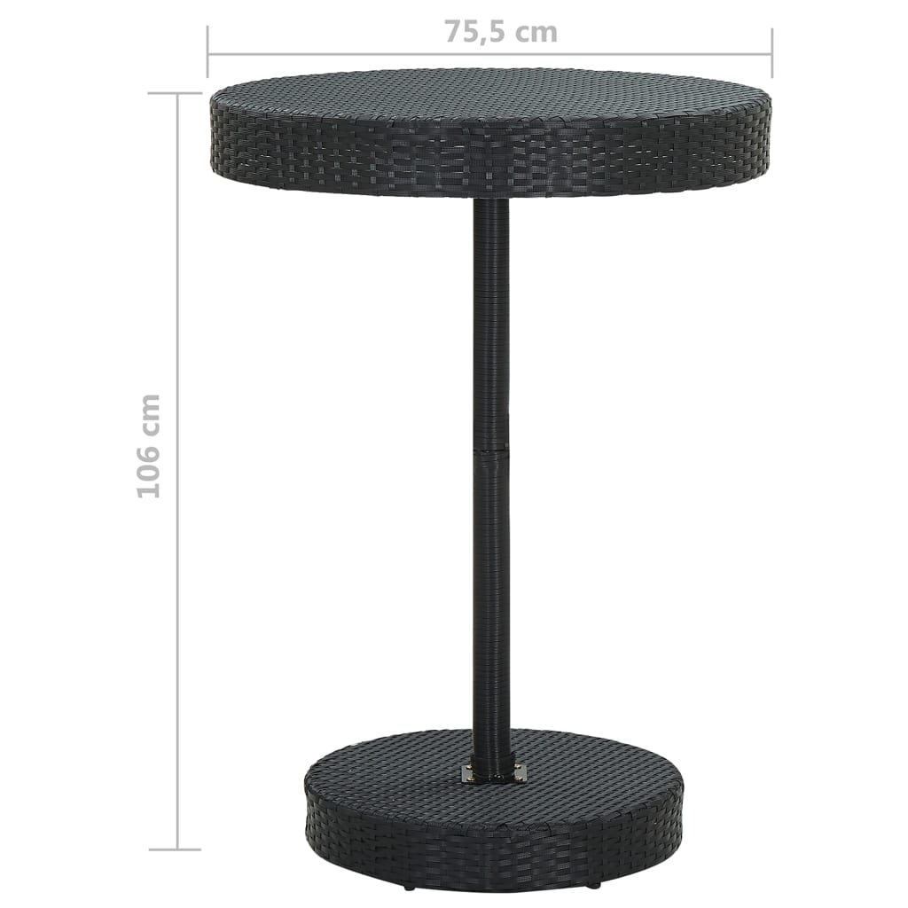 5-delige Tuinbarset met kussens poly rattan zwart is nu te koop bij PeponiXL, paradijselijk wonen!