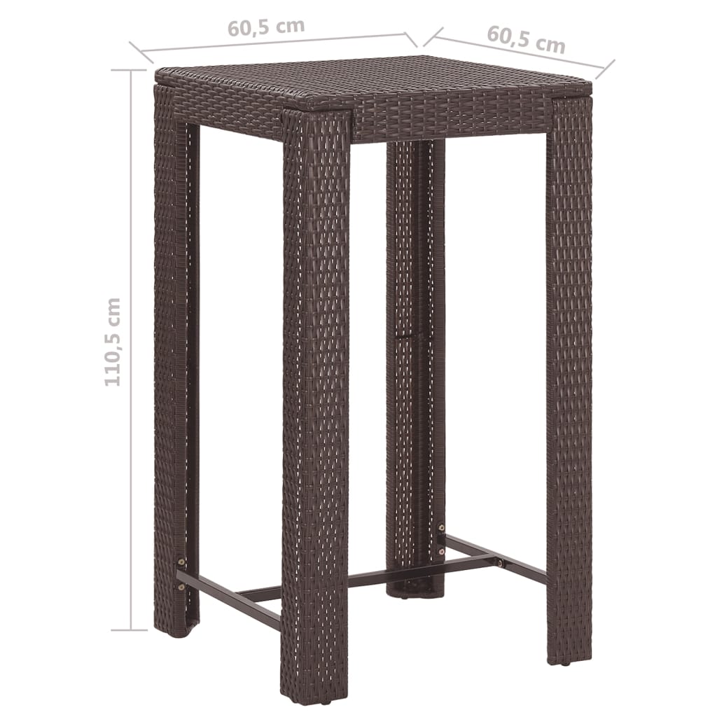 5-delige Tuinbarset met kussens poly rattan bruin is nu te koop bij PeponiXL, paradijselijk wonen!