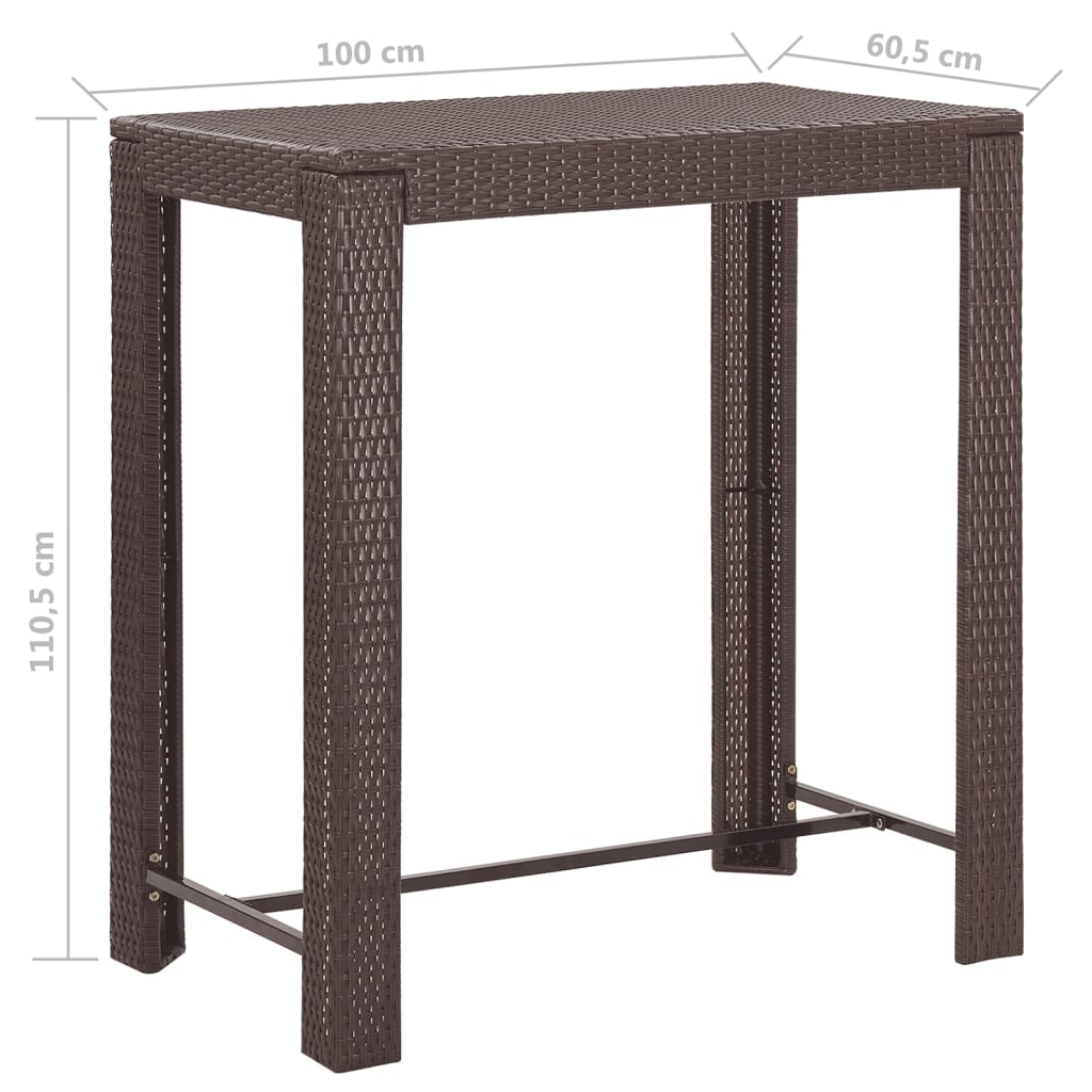 5-delige Tuinbarset met kussens poly rattan bruin is nu te koop bij PeponiXL, paradijselijk wonen!