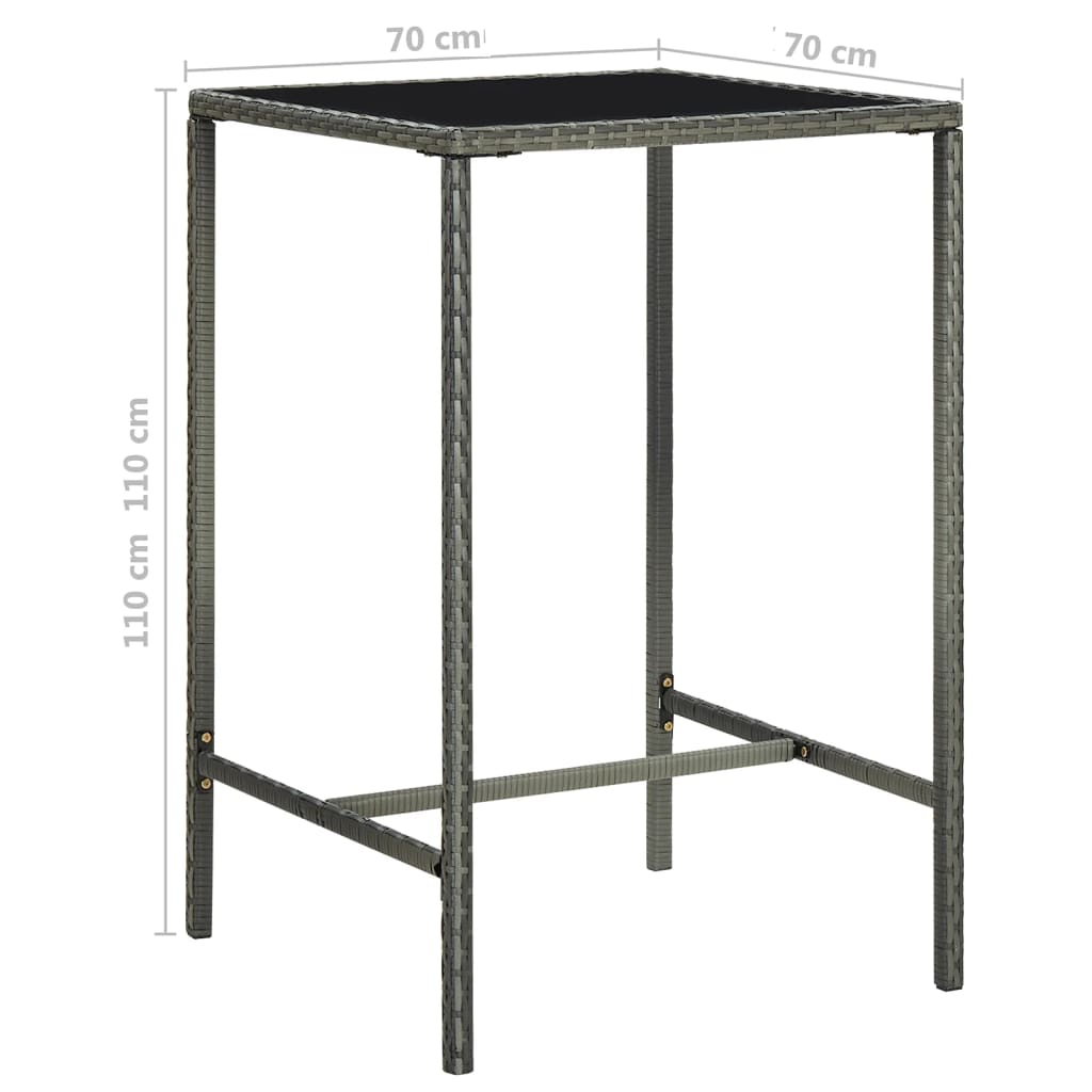 3-delige Tuinbarset met kussens poly rattan grijs is nu te koop bij PeponiXL, paradijselijk wonen!