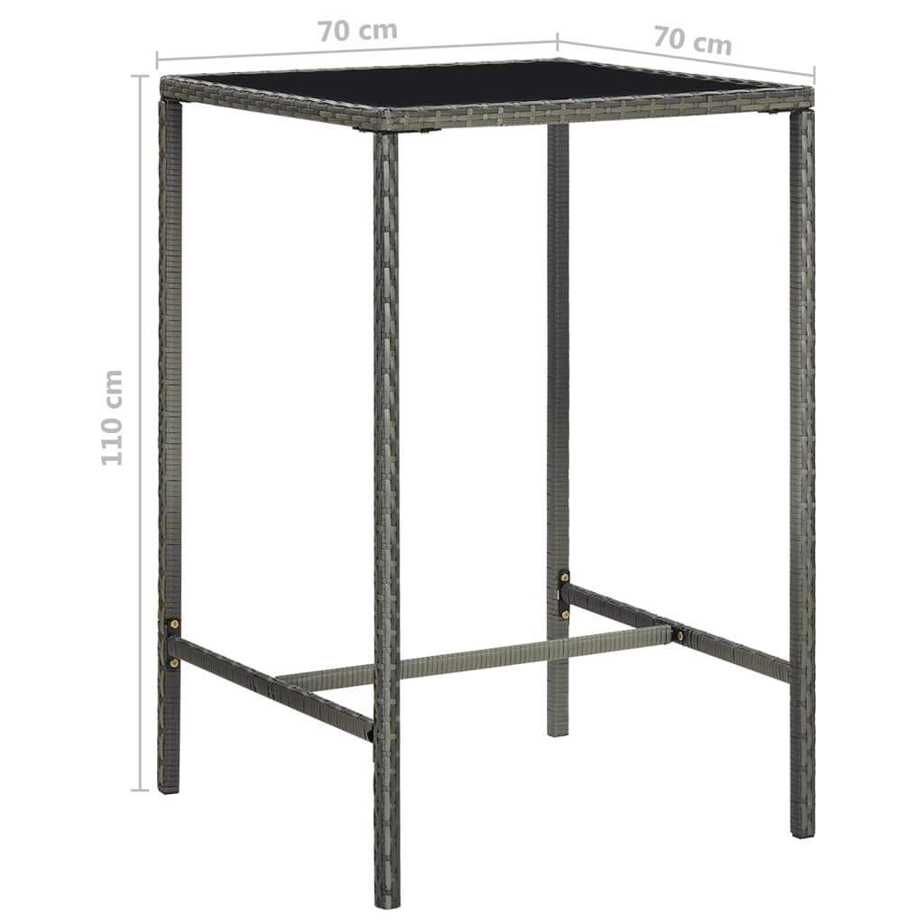 5-delige Tuinbarset met kussens poly rattan grijs is nu te koop bij PeponiXL, paradijselijk wonen!