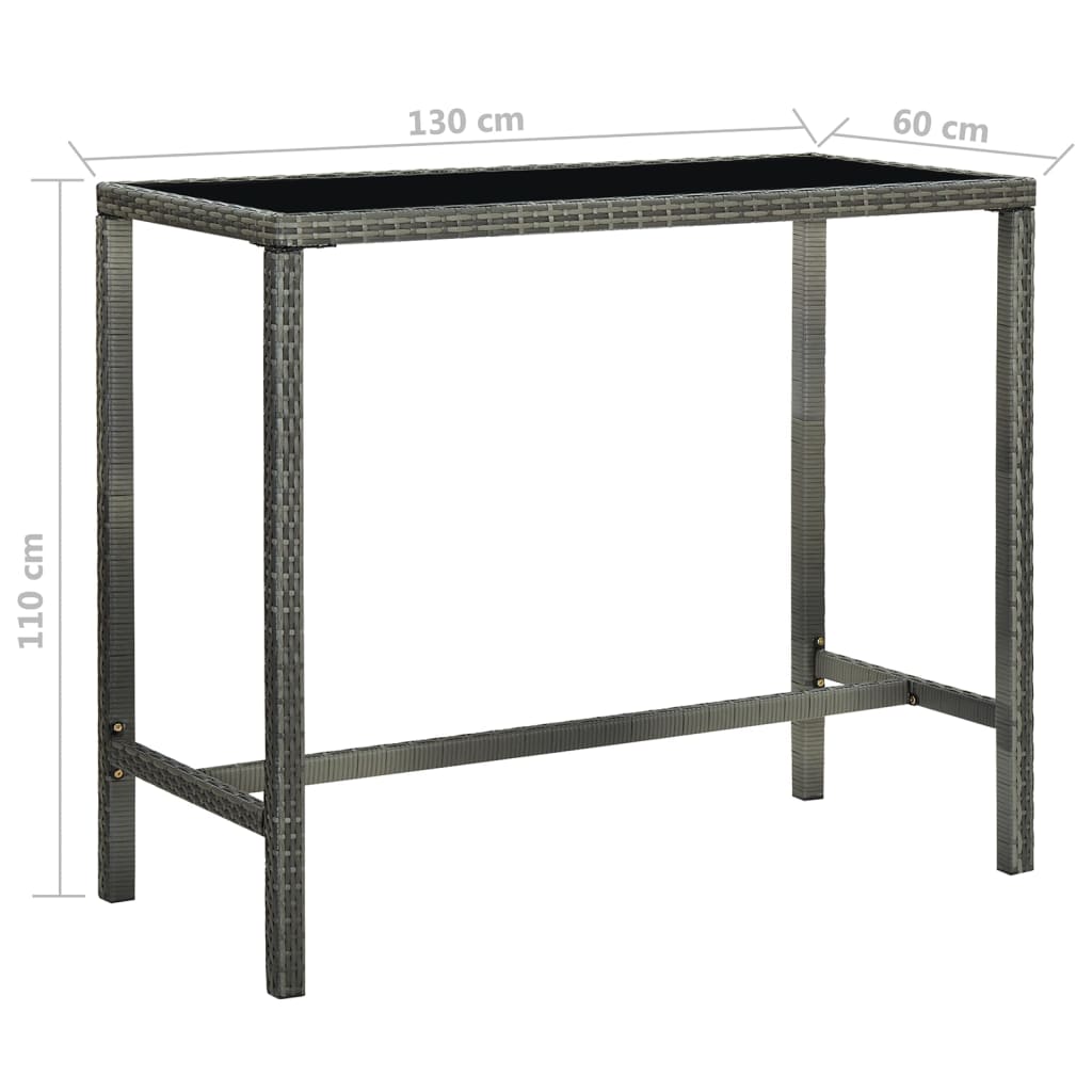7-delige Tuinbarset met kussens poly rattan grijs is nu te koop bij PeponiXL, paradijselijk wonen!
