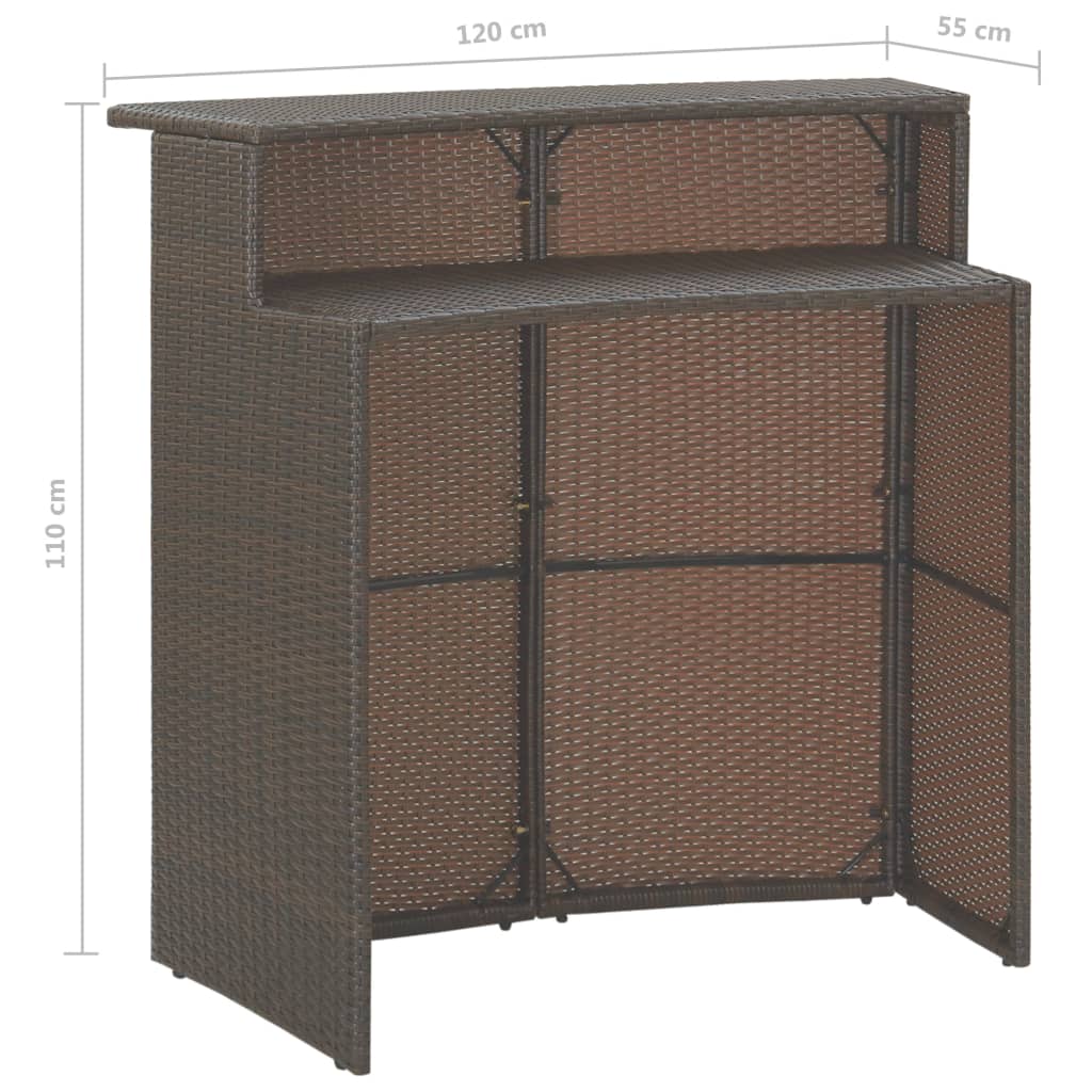3-delige Tuinbarset met kussens poly rattan bruin is nu te koop bij PeponiXL, paradijselijk wonen!