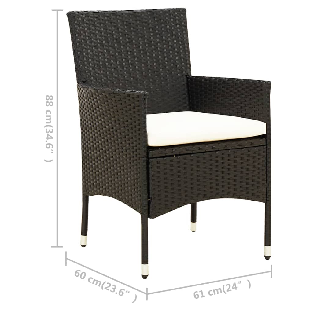 5-delige Tuinset met kussens poly rattan zwart is nu te koop bij PeponiXL, paradijselijk wonen!