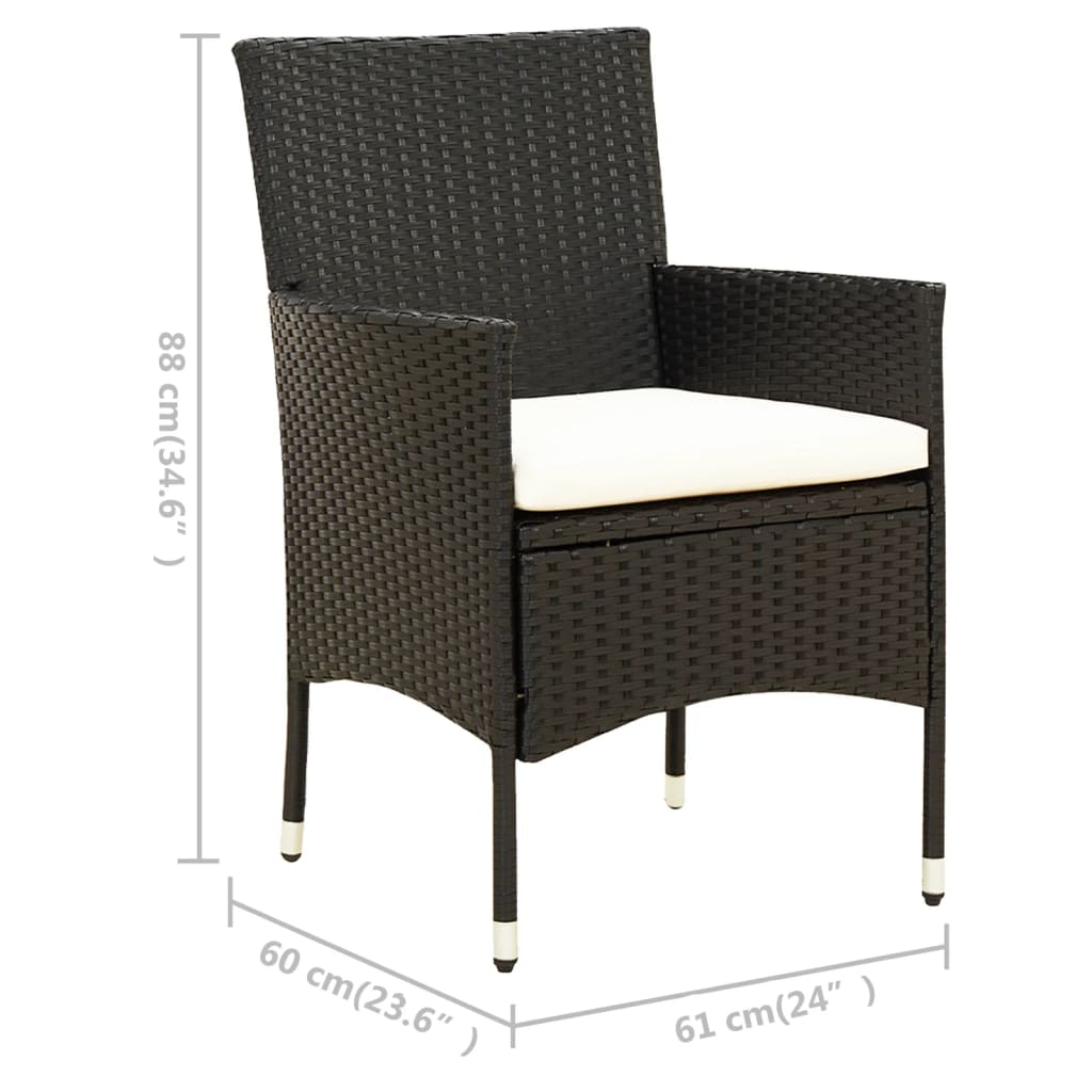 7-delige Tuinset met kussens poly rattan zwart is nu te koop bij PeponiXL, paradijselijk wonen!