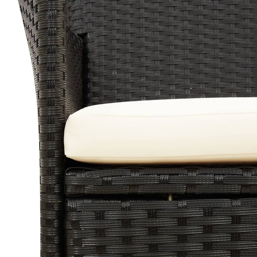 9-delige Tuinset met kussens poly rattan zwart is nu te koop bij PeponiXL, paradijselijk wonen!