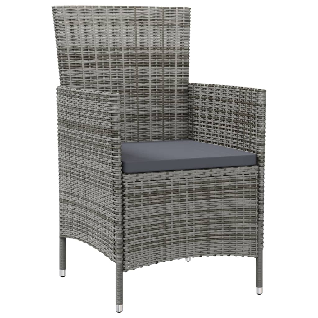 3-delige Tuinset met kussens poly rattan grijs is nu te koop bij PeponiXL, paradijselijk wonen!