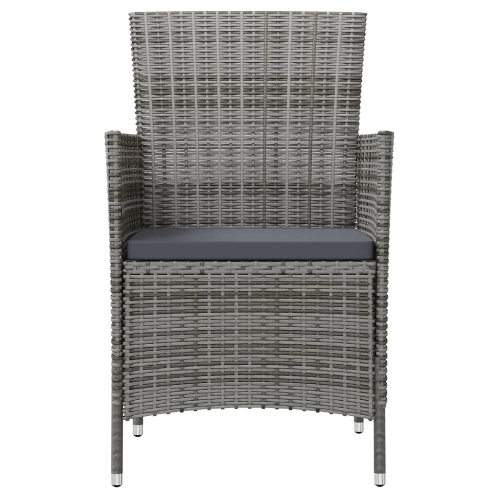 3-delige Tuinset met kussens poly rattan grijs is nu te koop bij PeponiXL, paradijselijk wonen!