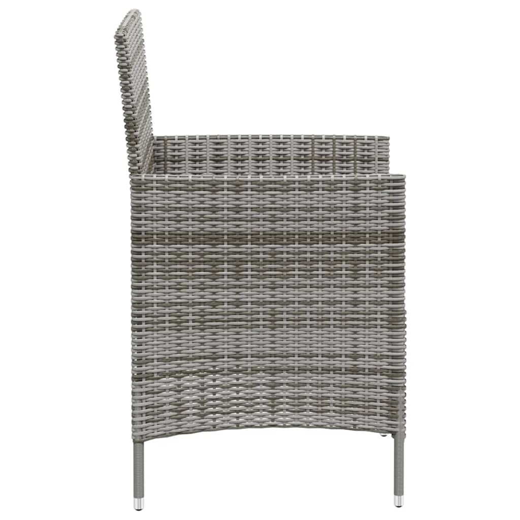 3-delige Tuinset met kussens poly rattan grijs is nu te koop bij PeponiXL, paradijselijk wonen!