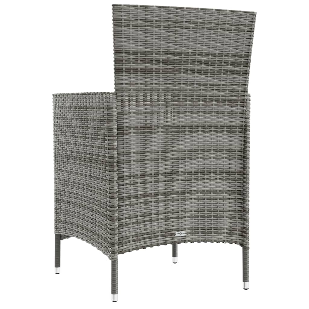 3-delige Tuinset met kussens poly rattan grijs is nu te koop bij PeponiXL, paradijselijk wonen!