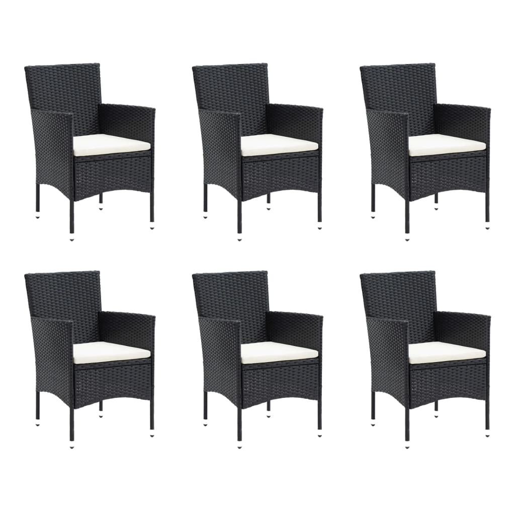 7-delige Tuinset met kussens poly rattan zwart is nu te koop bij PeponiXL, paradijselijk wonen!