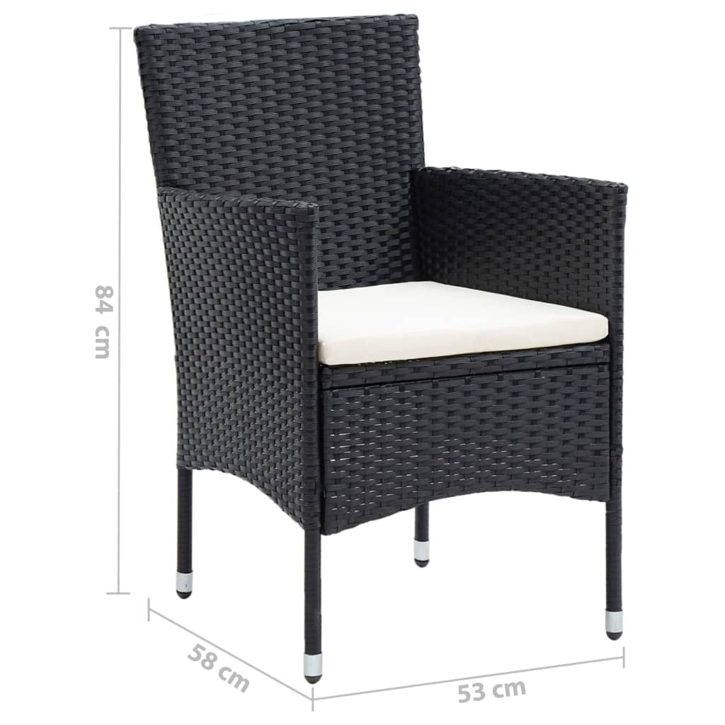 7-delige Tuinset met kussens poly rattan zwart is nu te koop bij PeponiXL, paradijselijk wonen!