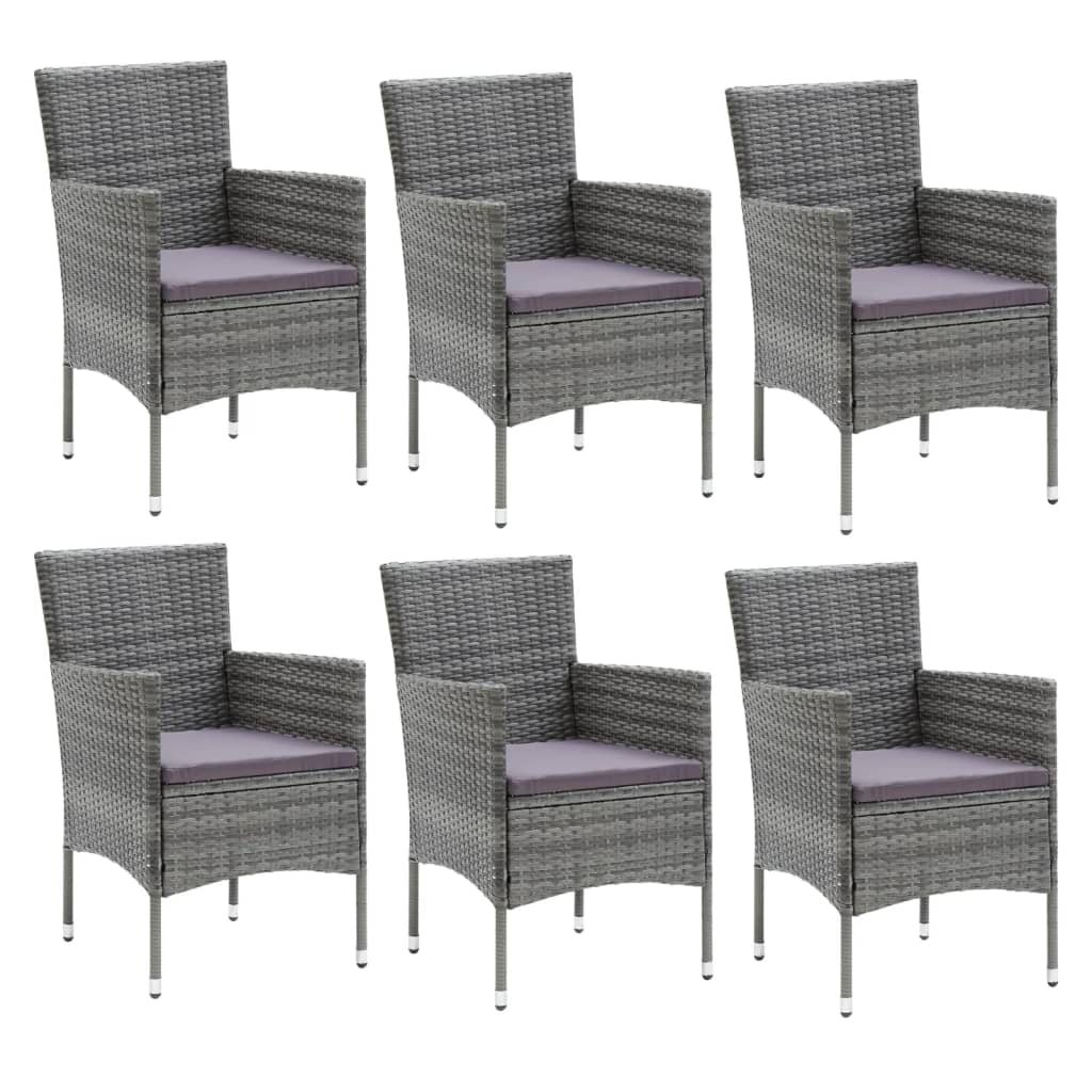 7-delige Tuinset met kussens poly rattan grijs is nu te koop bij PeponiXL, paradijselijk wonen!