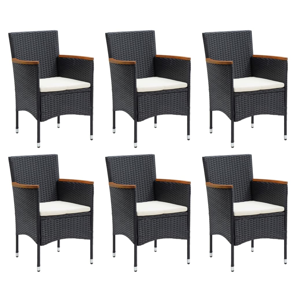 7-delige Tuinset met kussens poly rattan zwart is nu te koop bij PeponiXL, paradijselijk wonen!