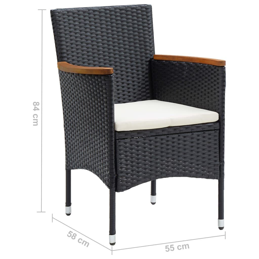 7-delige Tuinset met kussens poly rattan zwart is nu te koop bij PeponiXL, paradijselijk wonen!
