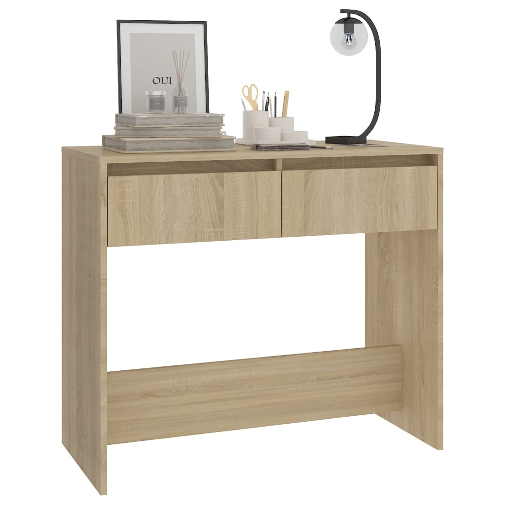 Wandtafel 89x41x76,5 cm bewerkt hout sonoma eikenkleurig is nu te koop bij PeponiXL, paradijselijk wonen!