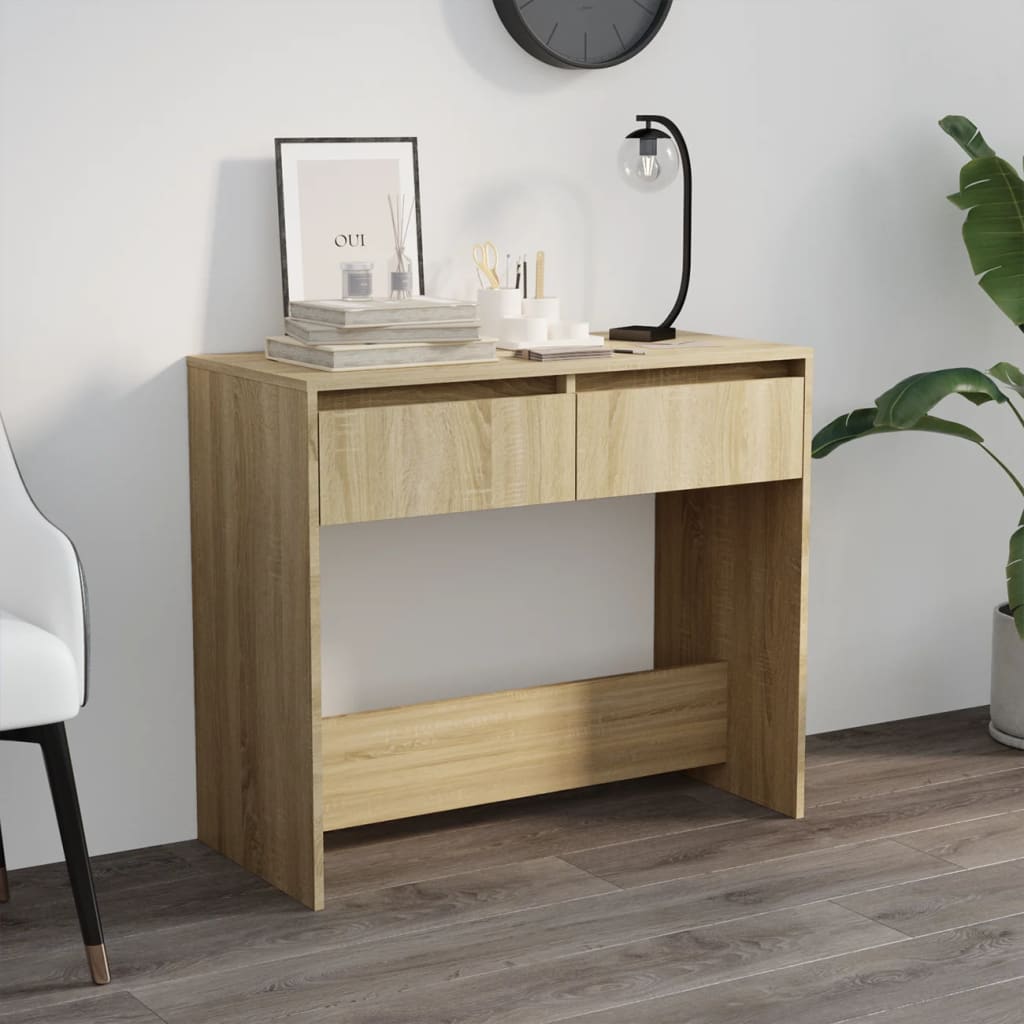 Wandtafel 89x41x76,5 cm bewerkt hout sonoma eikenkleurig is nu te koop bij PeponiXL, paradijselijk wonen!