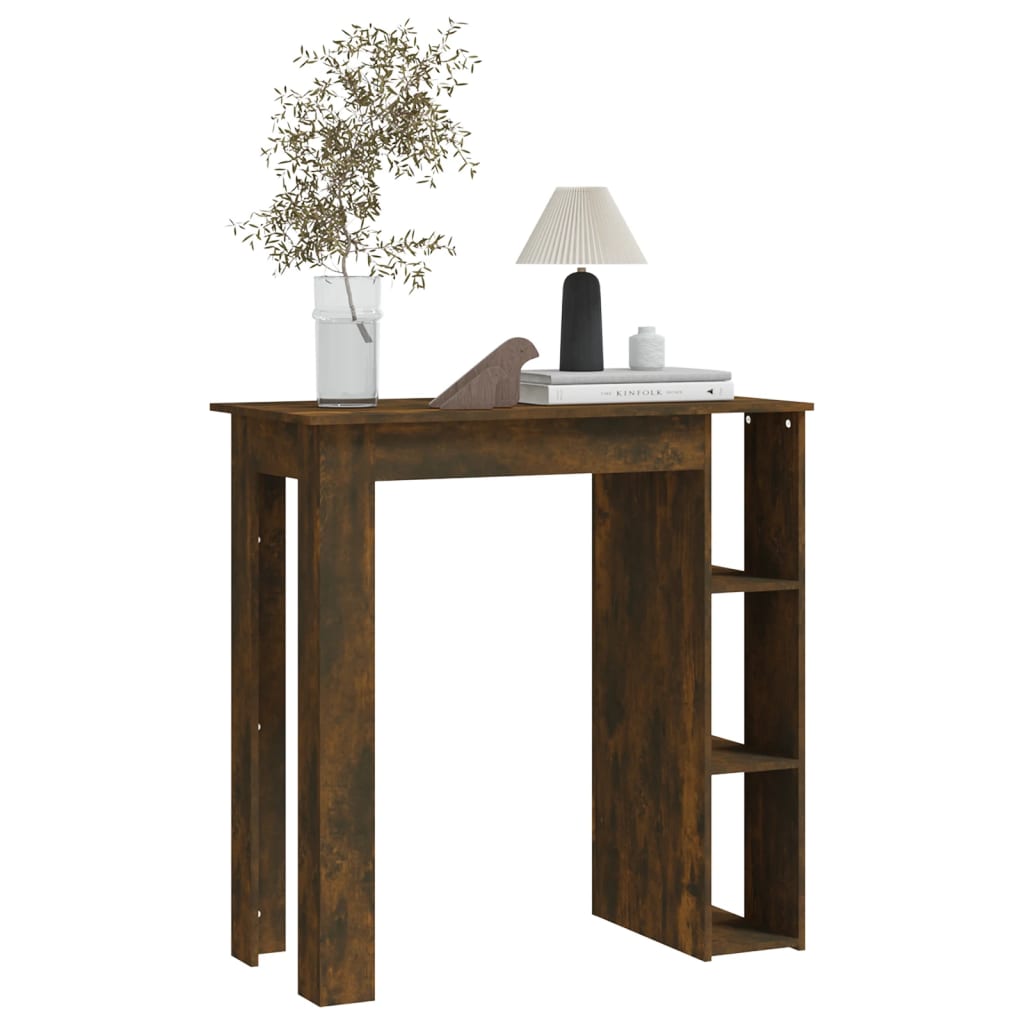 Bartafel met schap 102x50x103,5 cm bewerkt hout gerookt eiken is nu te koop bij PeponiXL, paradijselijk wonen!