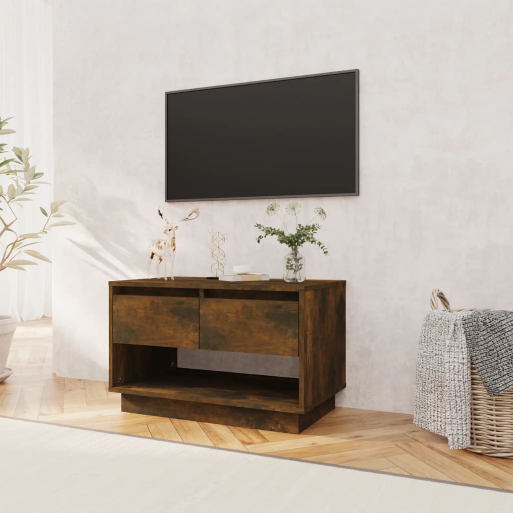 Tv-meubel 70x41x44 cm bewerkt hout gerookt eikenkleurig is nu te koop bij PeponiXL, paradijselijk wonen!
