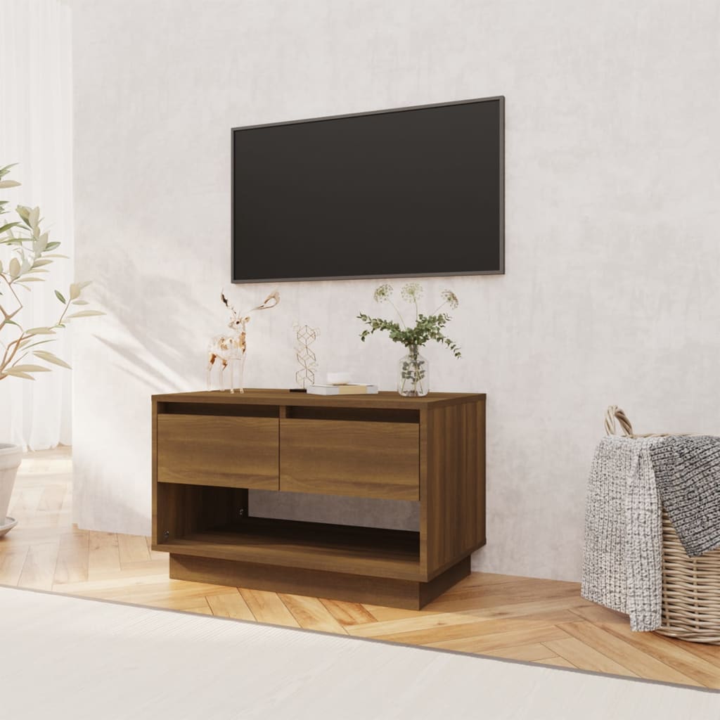 Tv-meubel 70x41x44 cm bewerkt hout bruin eikenkleur is nu te koop bij PeponiXL, paradijselijk wonen!