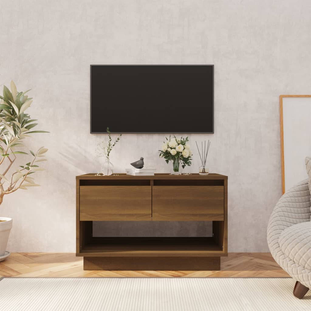 Tv-meubel 70x41x44 cm bewerkt hout bruin eikenkleur is nu te koop bij PeponiXL, paradijselijk wonen!