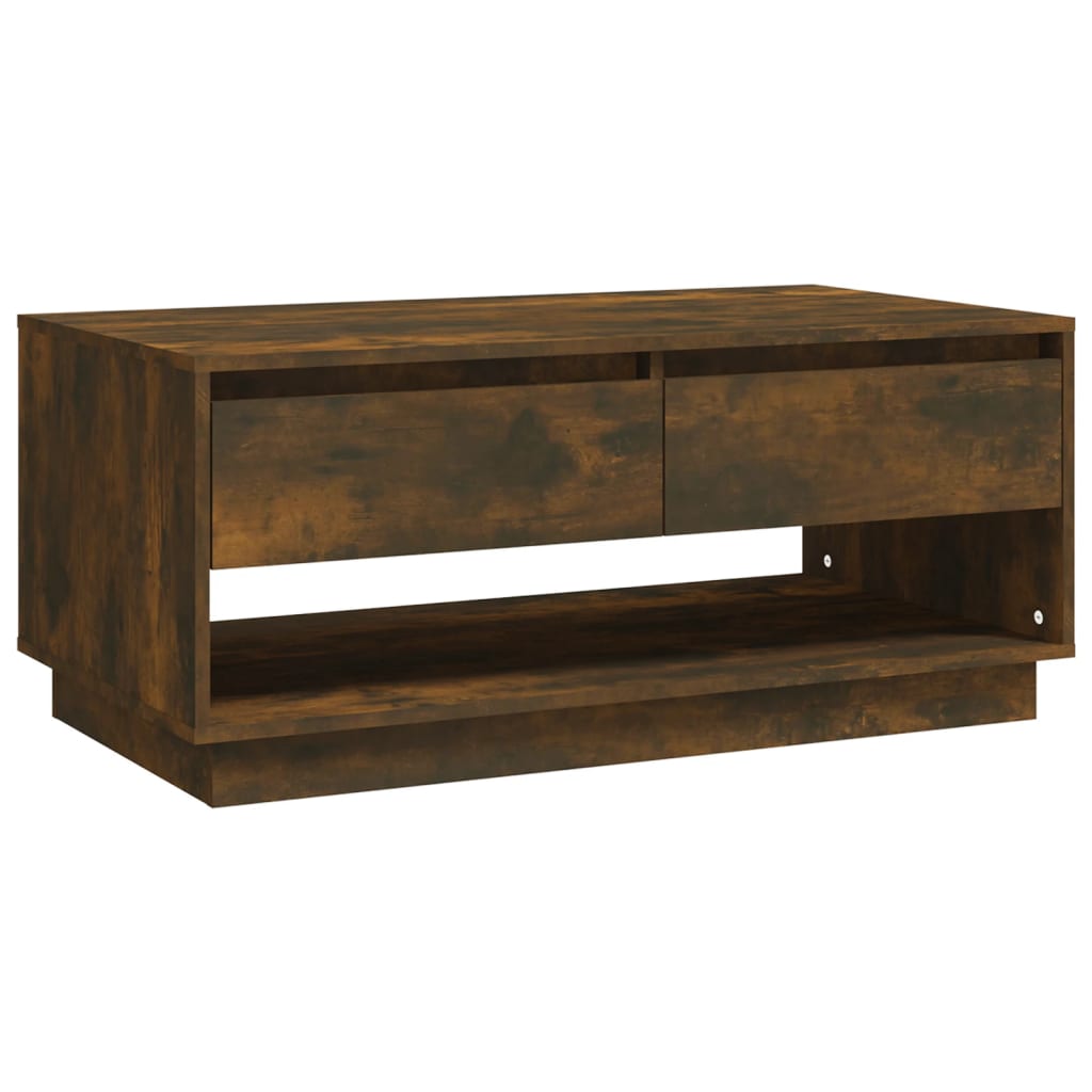 Salontafel 102,5x55x44 cm bewerkt hout gerookt eikenkleurig is nu te koop bij PeponiXL, paradijselijk wonen!