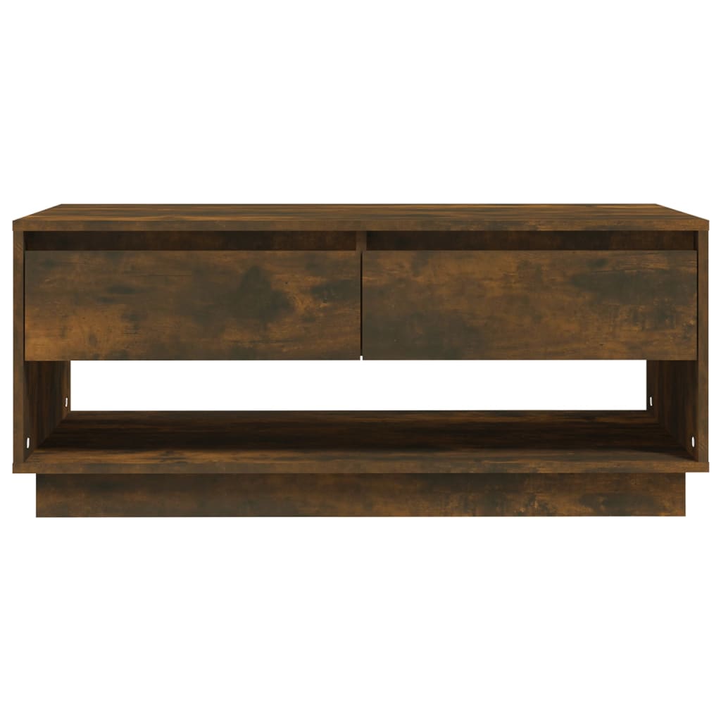 Salontafel 102,5x55x44 cm bewerkt hout gerookt eikenkleurig is nu te koop bij PeponiXL, paradijselijk wonen!