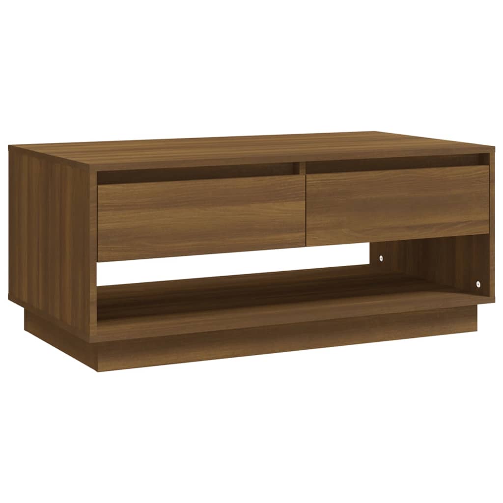 Salontafel 102,5x55x44 cm bewerkt hout bruin eikenkleurig is nu te koop bij PeponiXL, paradijselijk wonen!