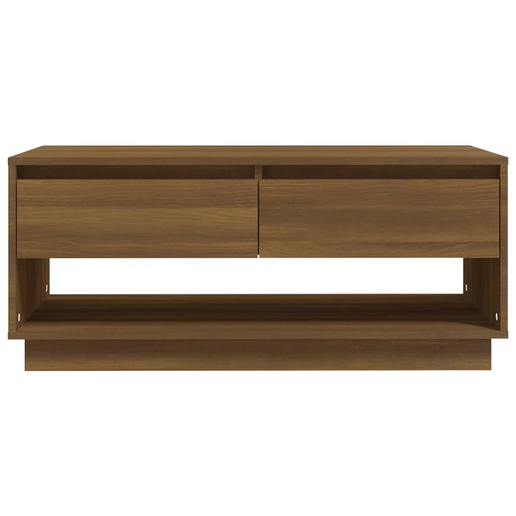 Salontafel 102,5x55x44 cm bewerkt hout bruin eikenkleurig is nu te koop bij PeponiXL, paradijselijk wonen!