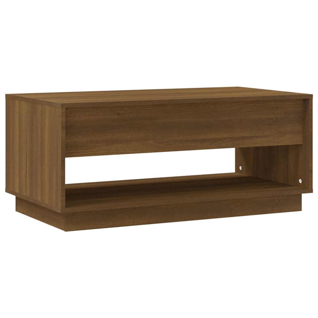 Salontafel 102,5x55x44 cm bewerkt hout bruin eikenkleurig is nu te koop bij PeponiXL, paradijselijk wonen!