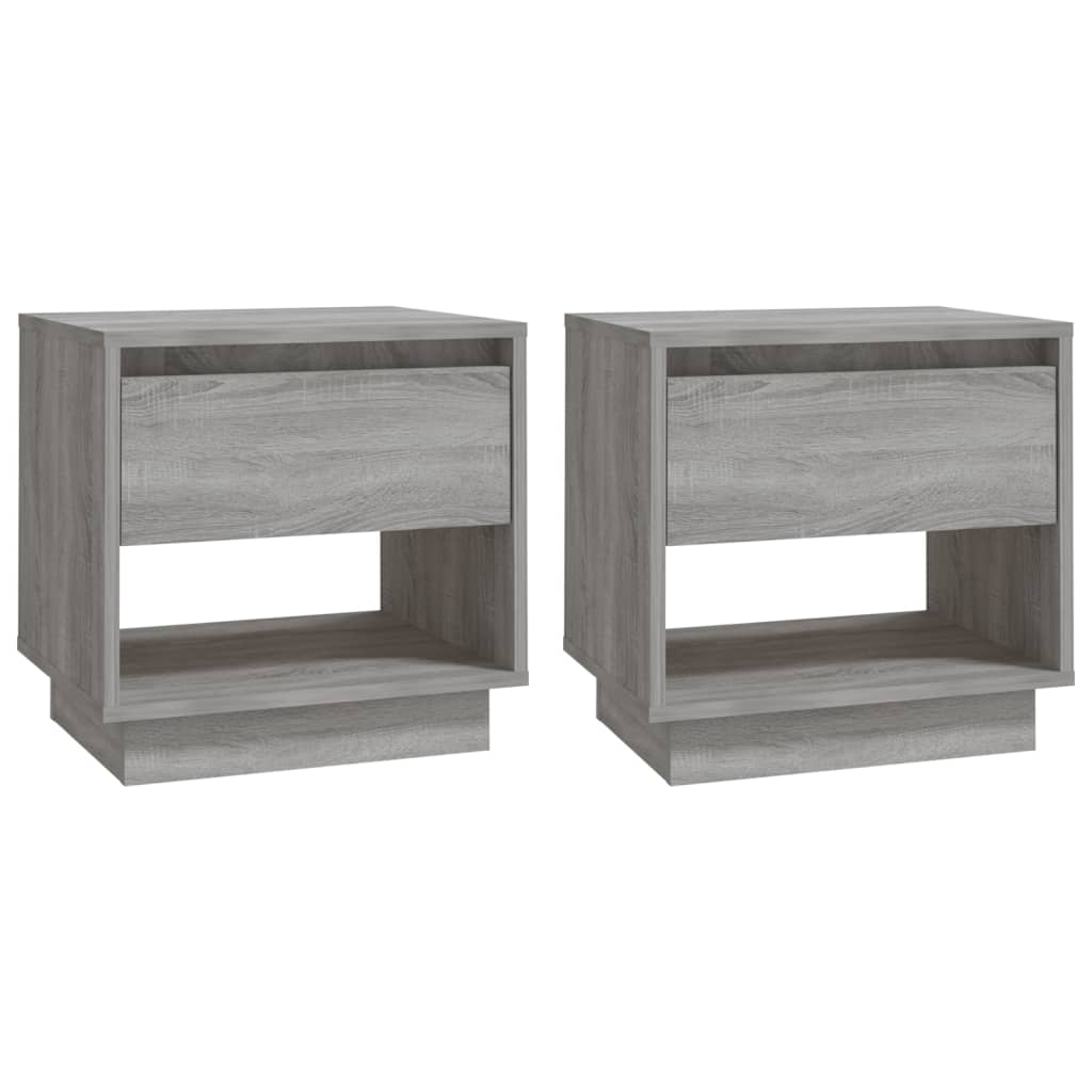 Nachtkastjes 2 st 45x34x44 cm bewerkt hout grijs sonoma eiken is nu te koop bij PeponiXL, paradijselijk wonen!