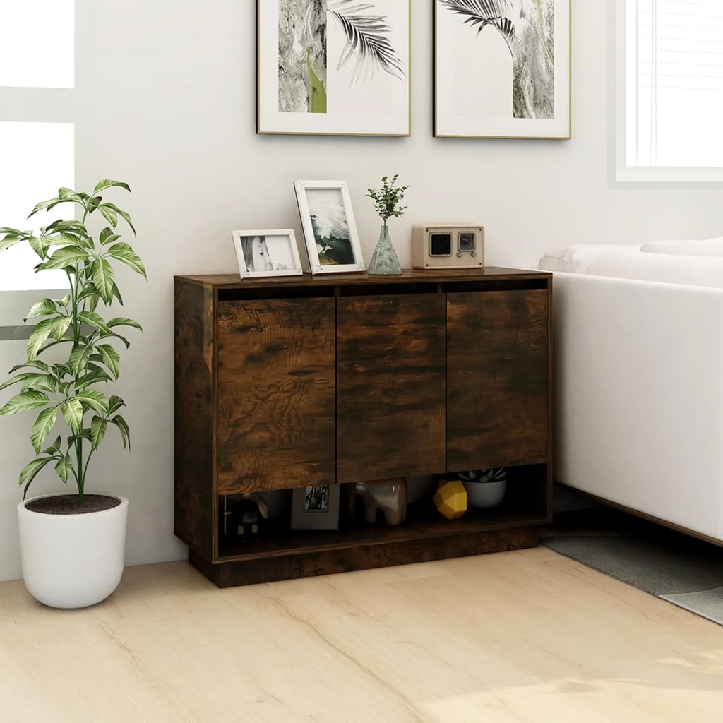 Dressoir 97x31x75 cm bewerkt hout gerookt eikenkleurig is nu te koop bij PeponiXL, paradijselijk wonen!