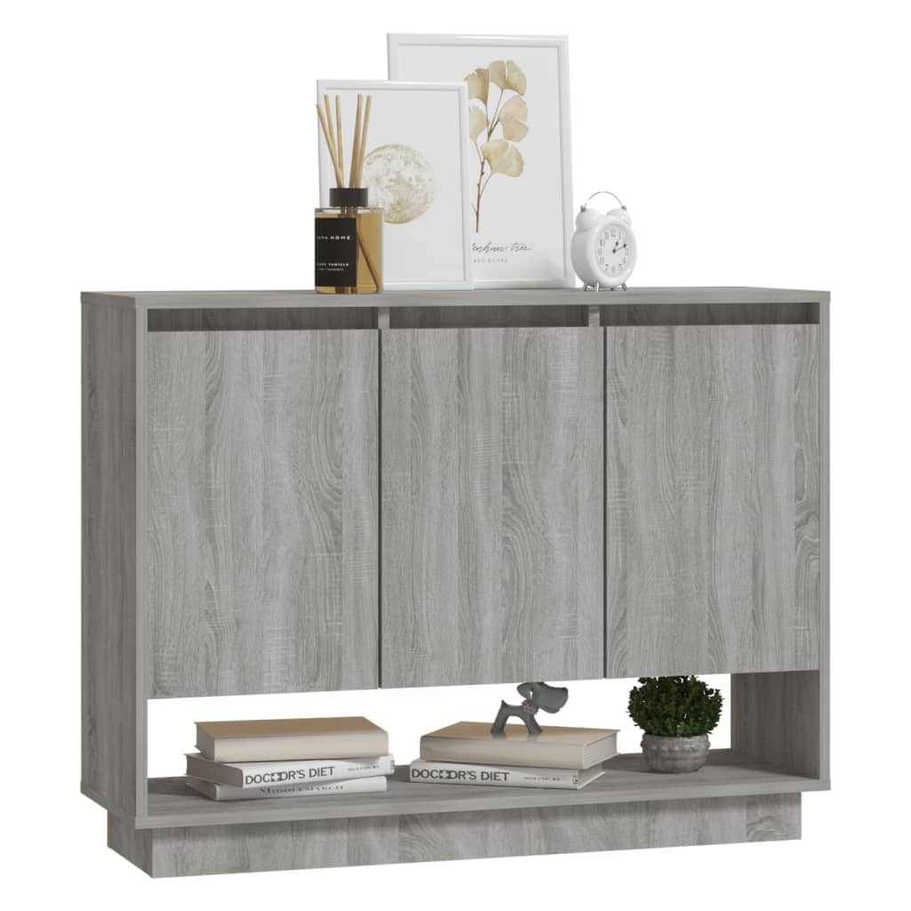 Dressoir 97x31x75 cm bewerkt hout grijs sonoma eikenkleurig is nu te koop bij PeponiXL, paradijselijk wonen!