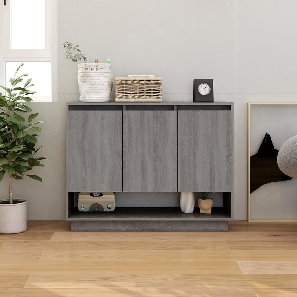 Dressoir 97x31x75 cm bewerkt hout grijs sonoma eikenkleurig is nu te koop bij PeponiXL, paradijselijk wonen!