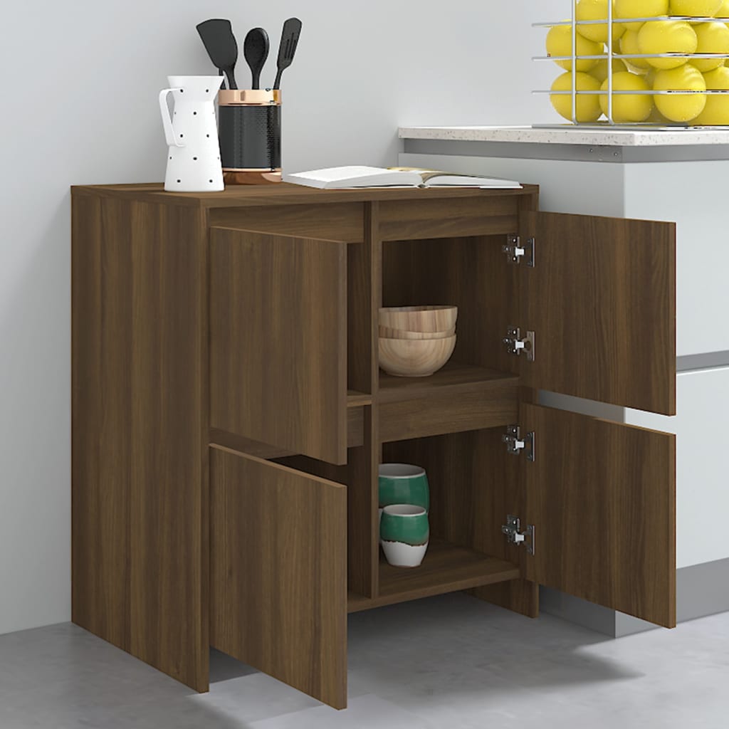 Dressoir 70x41x75 cm bewerkt hout bruin eikenkleur is nu te koop bij PeponiXL, paradijselijk wonen!