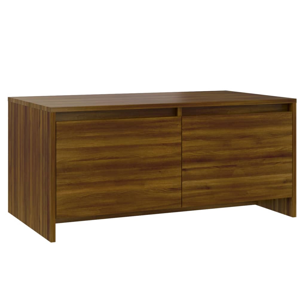 Salontafel 90x50x41,5 cm bewerkt hout bruin eikenkleur is nu te koop bij PeponiXL, paradijselijk wonen!