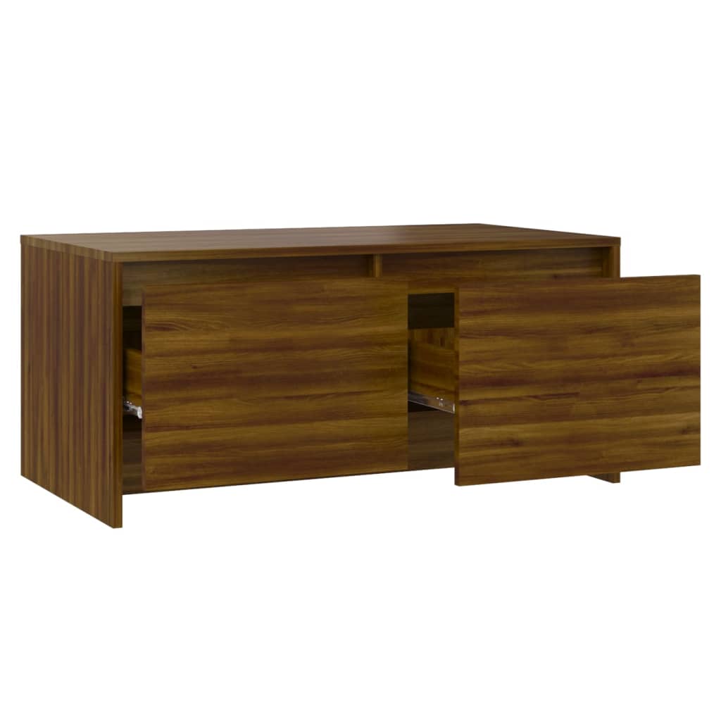 Salontafel 90x50x41,5 cm bewerkt hout bruin eikenkleur is nu te koop bij PeponiXL, paradijselijk wonen!