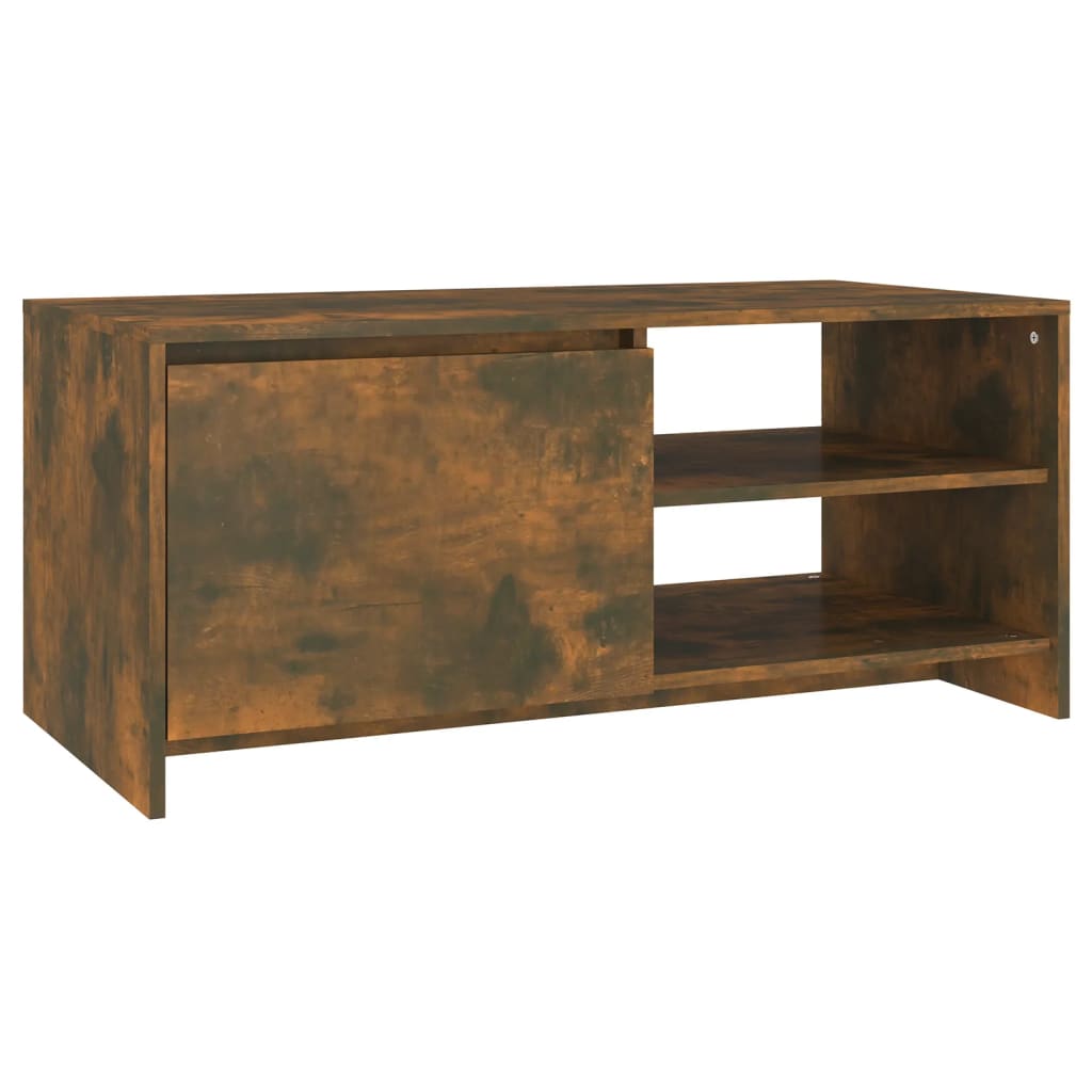 Salontafel 102x50x45 cm bewerkt hout gerookt eikenkleurig is nu te koop bij PeponiXL, paradijselijk wonen!
