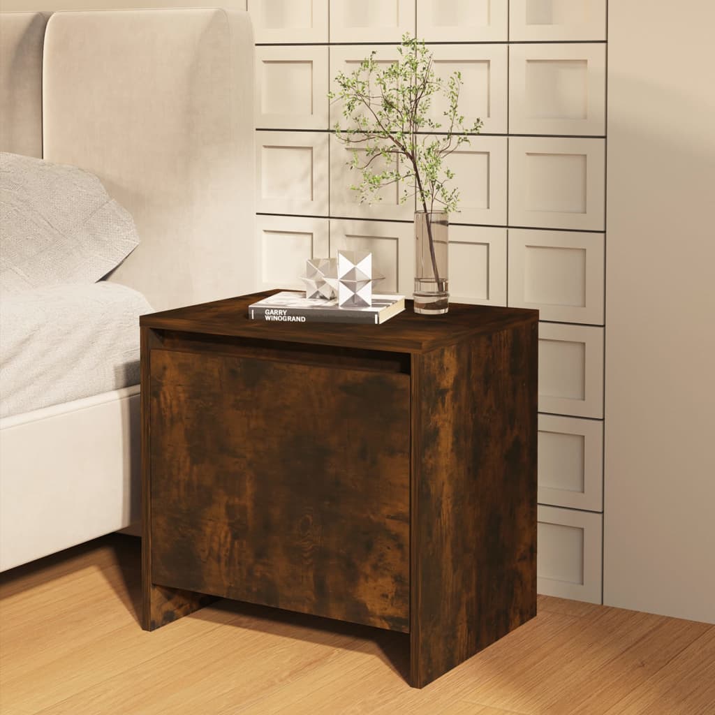 Nachtkastjes 2 st 45x34x44,5 cm bewerkt hout gerookt eikenkleur is nu te koop bij PeponiXL, paradijselijk wonen!