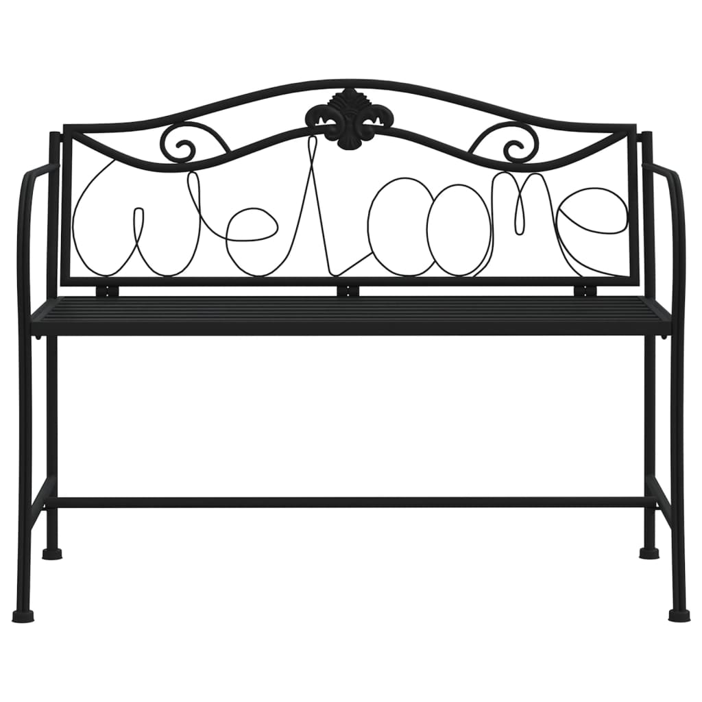 Tuinbank 2-zits 104 cm staal zwart is nu te koop bij PeponiXL, paradijselijk wonen!