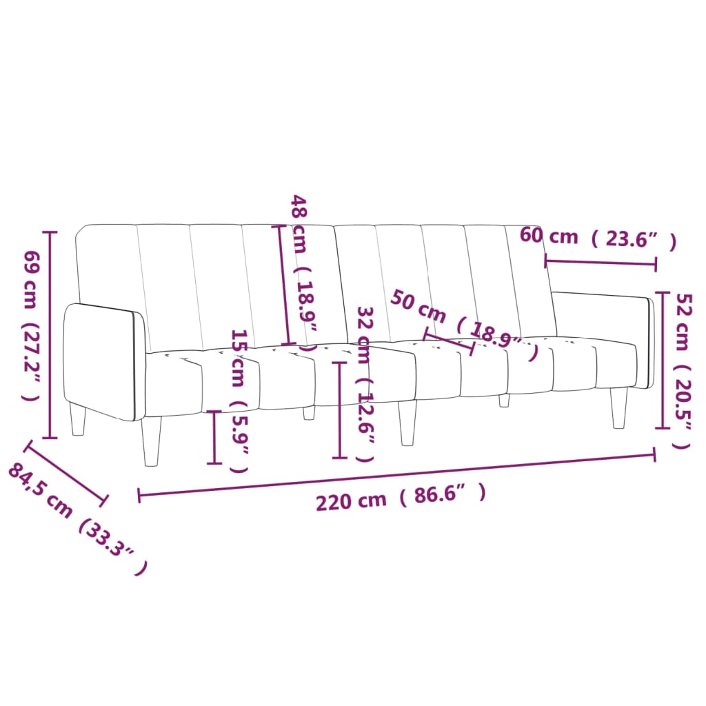 Slaapbank 2-zits microvezelstof donkergrijs is nu te koop bij PeponiXL, paradijselijk wonen!