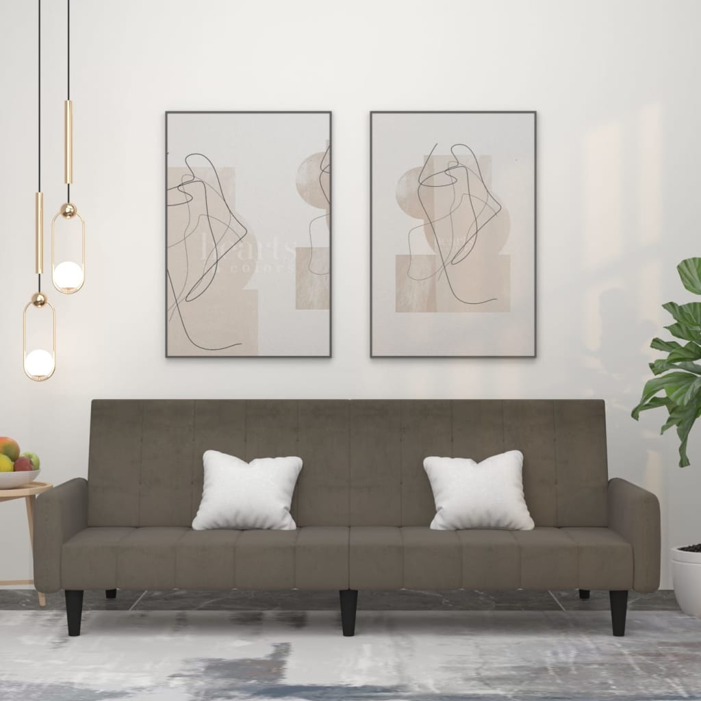 Slaapbank 2-zits microvezelstof donkergrijs is nu te koop bij PeponiXL, paradijselijk wonen!