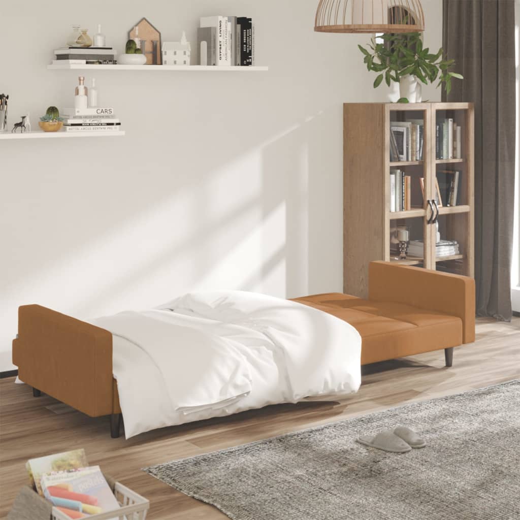Slaapbank 2-zits microvezelstof taupe is nu te koop bij PeponiXL, paradijselijk wonen!